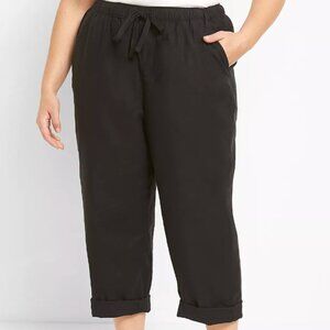 Lane Bryant Soft Slub Boyfriend Capri in Black NWT